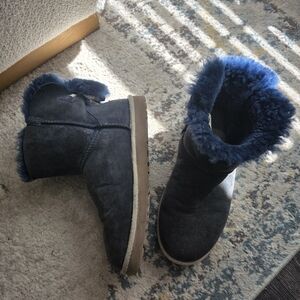 UGG Bailey Rope Tie Navy Boots 10
